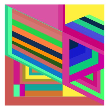 Kaynak için vektör renkli geometrik ve eğri arkaplan deseni