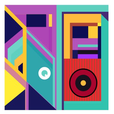 Kaynak için vektör renkli geometrik ve eğri arkaplan deseni