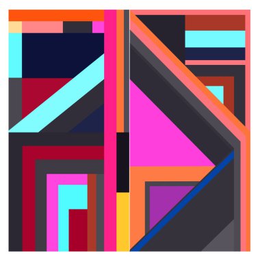 Kaynak için vektör renkli geometrik ve eğri arkaplan deseni