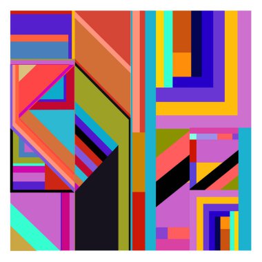 Kaynak için vektör renkli geometrik ve eğri arkaplan deseni