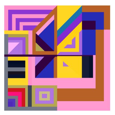 Kaynak için vektör renkli geometrik ve eğri arkaplan deseni