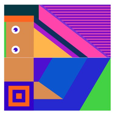 Kaynak için vektör renkli geometrik ve eğri arkaplan deseni