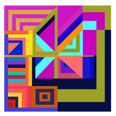 Kaynak için vektör renkli geometrik ve eğri arkaplan deseni