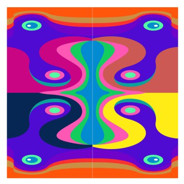 Kaynak için vektör renkli geometrik ve eğri arkaplan deseni