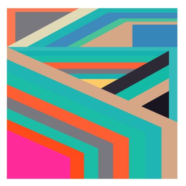 Kaynak için vektör renkli geometrik ve eğri arkaplan deseni