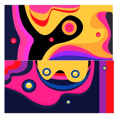 Kaynak için vektör renkli geometrik ve eğri arkaplan deseni