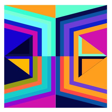 Kaynak için vektör renkli geometrik ve eğri arkaplan deseni