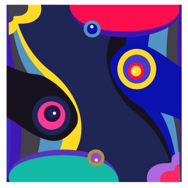 Kaynak için vektör renkli geometrik ve eğri arkaplan deseni