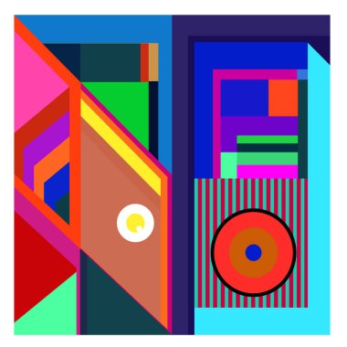 Kaynak için vektör renkli geometrik ve eğri arkaplan deseni