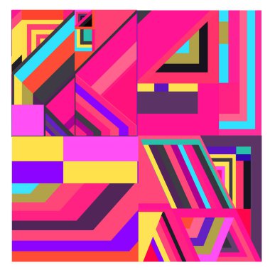 Kaynak için vektör renkli geometrik ve eğri arkaplan deseni