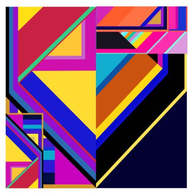 Kaynak için vektör renkli geometrik ve eğri arkaplan deseni