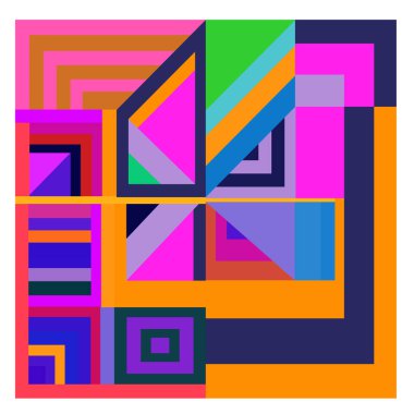 Kaynak için vektör renkli geometrik ve eğri arkaplan deseni