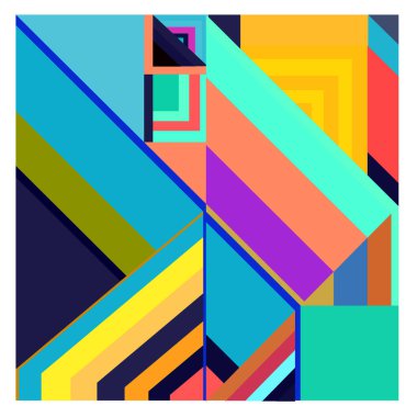 Kaynak için vektör renkli geometrik ve eğri arkaplan deseni