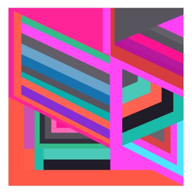 Kaynak için vektör renkli geometrik ve eğri arkaplan deseni