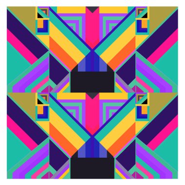 Kaynak için vektör renkli geometrik ve eğri arkaplan deseni