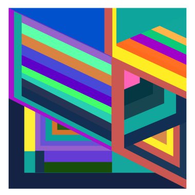 Kaynak için vektör renkli geometrik ve eğri arkaplan deseni