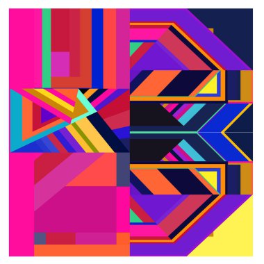 Kaynak için vektör renkli geometrik ve eğri arkaplan deseni