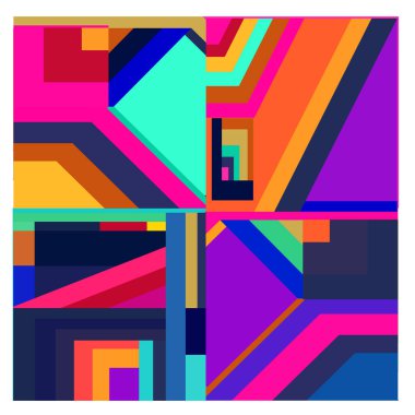 Kaynak için vektör renkli geometrik ve eğri arkaplan deseni