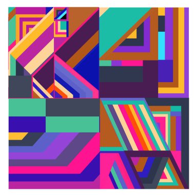 Kaynak için vektör renkli geometrik ve eğri arkaplan deseni