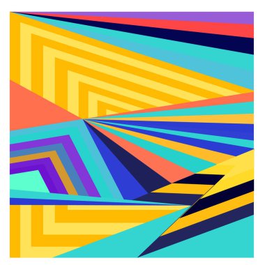 Kaynak için vektör renkli geometrik ve eğri arkaplan deseni