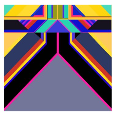 Kaynak için vektör renkli geometrik ve eğri arkaplan deseni