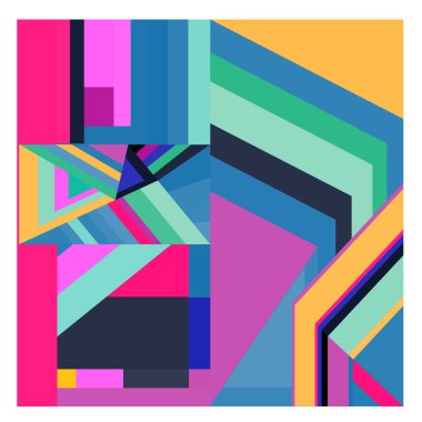 Kaynak için vektör renkli geometrik ve eğri arkaplan deseni