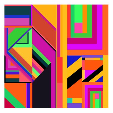 Kaynak için vektör renkli geometrik ve eğri arkaplan deseni