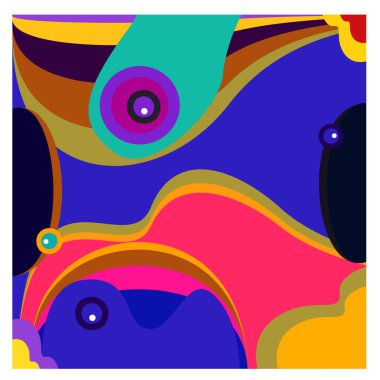 Kaynak için vektör renkli geometrik ve eğri arkaplan deseni