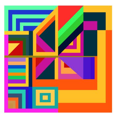 Kaynak için vektör renkli geometrik ve eğri arkaplan deseni