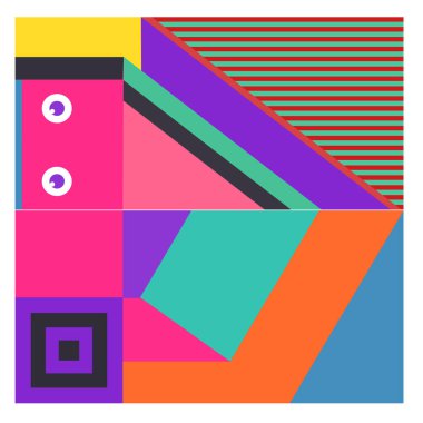 Kaynak için vektör renkli geometrik ve eğri arkaplan deseni