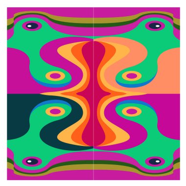 Kaynak için vektör renkli geometrik ve eğri arkaplan deseni