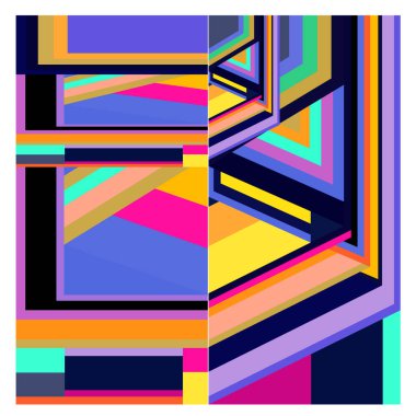 Kaynak için vektör renkli geometrik ve eğri arkaplan deseni