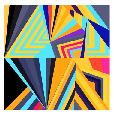 Kaynak için vektör renkli geometrik ve eğri arkaplan deseni