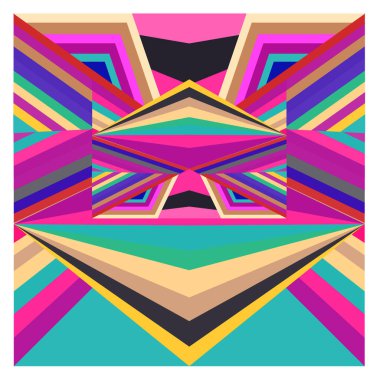 Kaynak için vektör renkli geometrik ve eğri arkaplan deseni