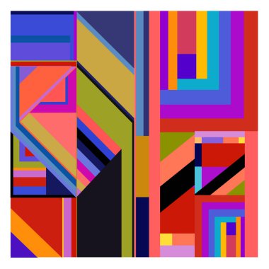 Kaynak için vektör renkli geometrik ve eğri arkaplan deseni