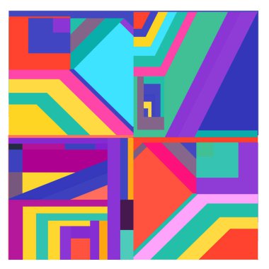 Kaynak için vektör renkli geometrik ve eğri arkaplan deseni