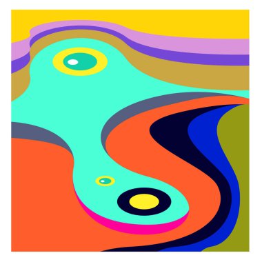 Kaynak için vektör renkli geometrik ve eğri arkaplan deseni