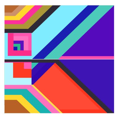 Kaynak için vektör renkli geometrik ve eğri arkaplan deseni