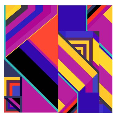 Kaynak için vektör renkli geometrik ve eğri arkaplan deseni