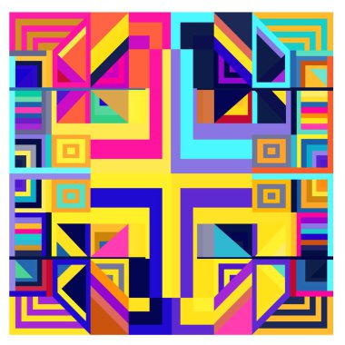 Kaynak için vektör renkli geometrik ve eğri arkaplan deseni