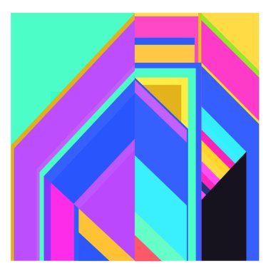 Kaynak için vektör renkli geometrik ve eğri arkaplan deseni