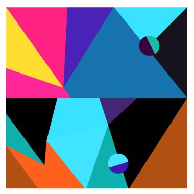 Kaynak için vektör renkli geometrik ve eğri arkaplan deseni