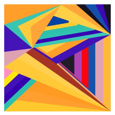 Kaynak için vektör renkli geometrik ve eğri arkaplan deseni