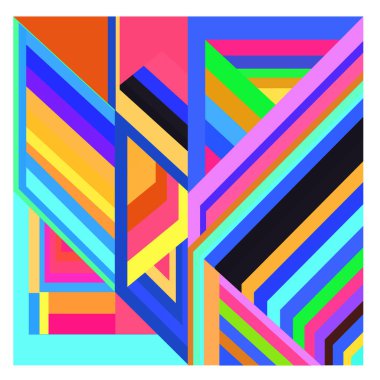 Kaynak için vektör renkli geometrik ve eğri arkaplan deseni