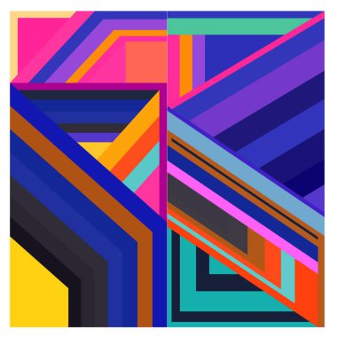 Kaynak için vektör renkli geometrik ve eğri arkaplan deseni