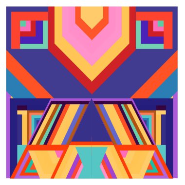 Kaynak için vektör renkli geometrik ve eğri arkaplan deseni