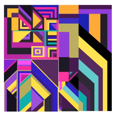 Kaynak için vektör renkli geometrik ve eğri arkaplan deseni