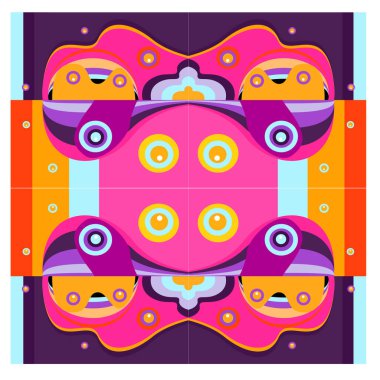 Kaynak için vektör renkli geometrik ve eğri arkaplan deseni