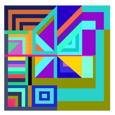 Kaynak için vektör renkli geometrik ve eğri arkaplan deseni