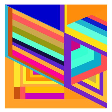 Kaynak için vektör renkli geometrik ve eğri arkaplan deseni